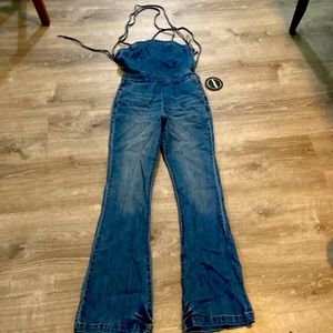 Rue 21 Dollhouse Spaghetti Strap Jean Jumpsuit